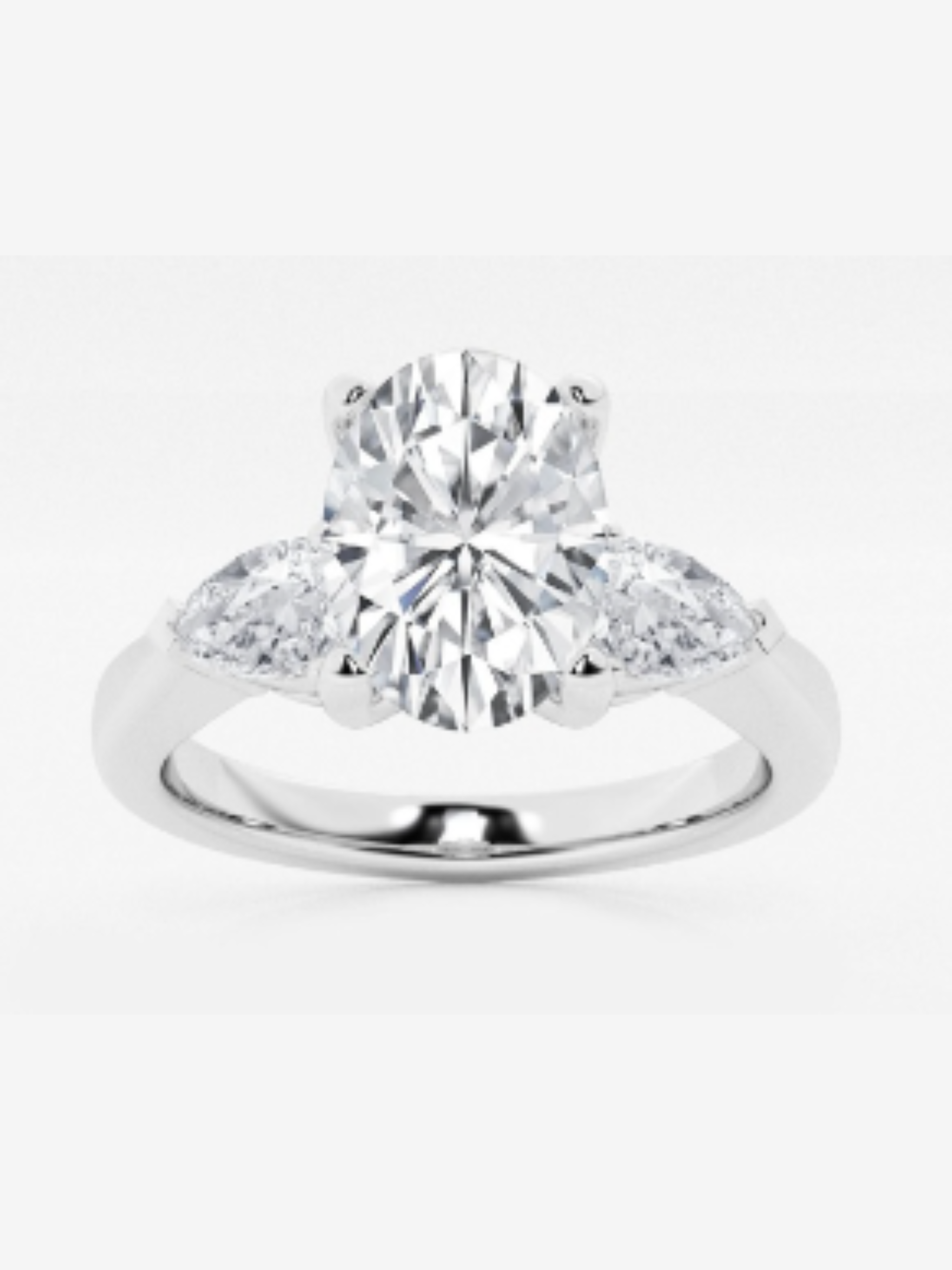 10K Lab Grown Three-Stone Ring  - DEF Color, VVS-VS Clarity