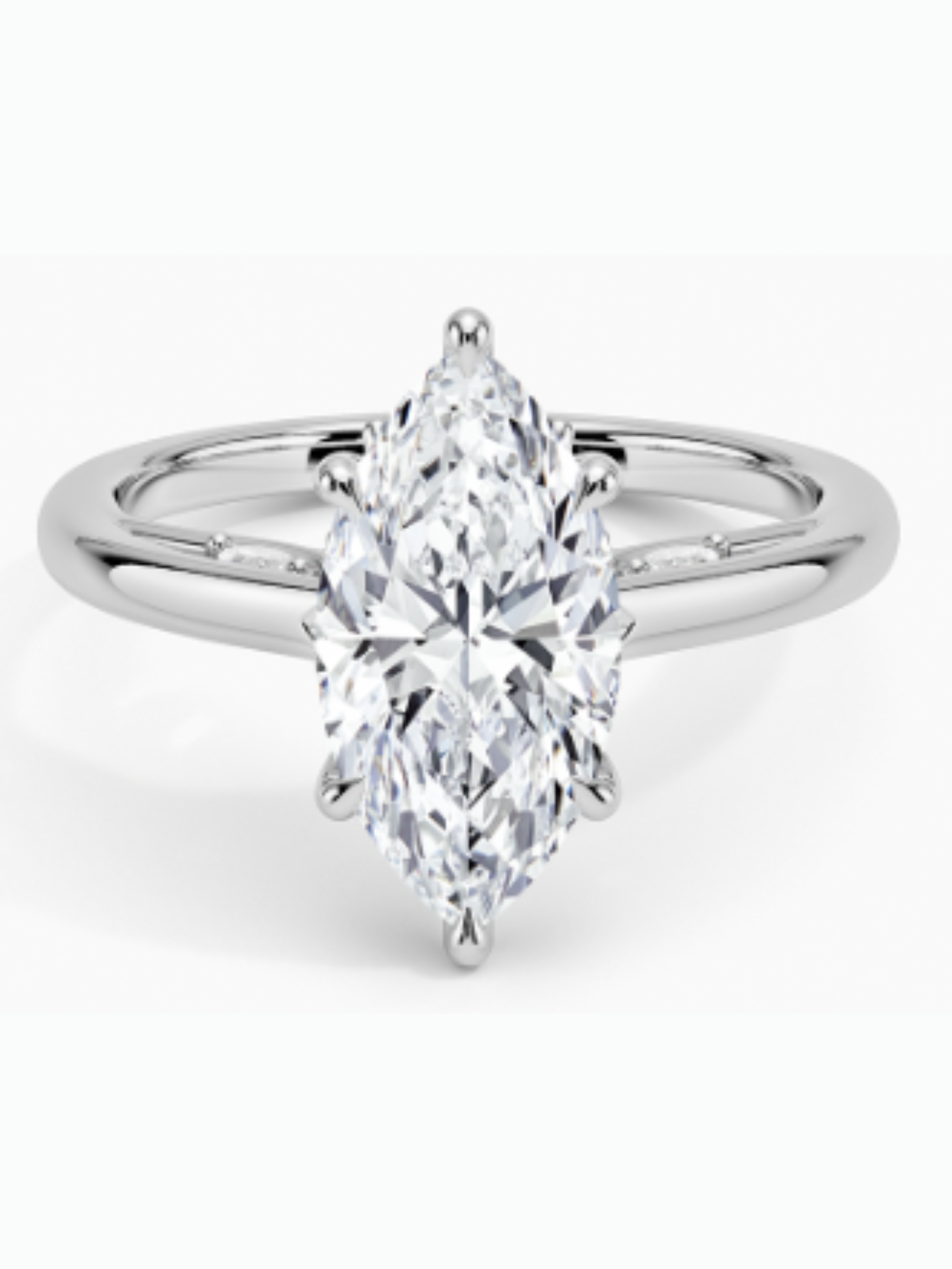 10K Lab Grown Marquise Diamond Solitaire Ring (Fancy Shapes)  | DEF Color, VVS-VS Clarity