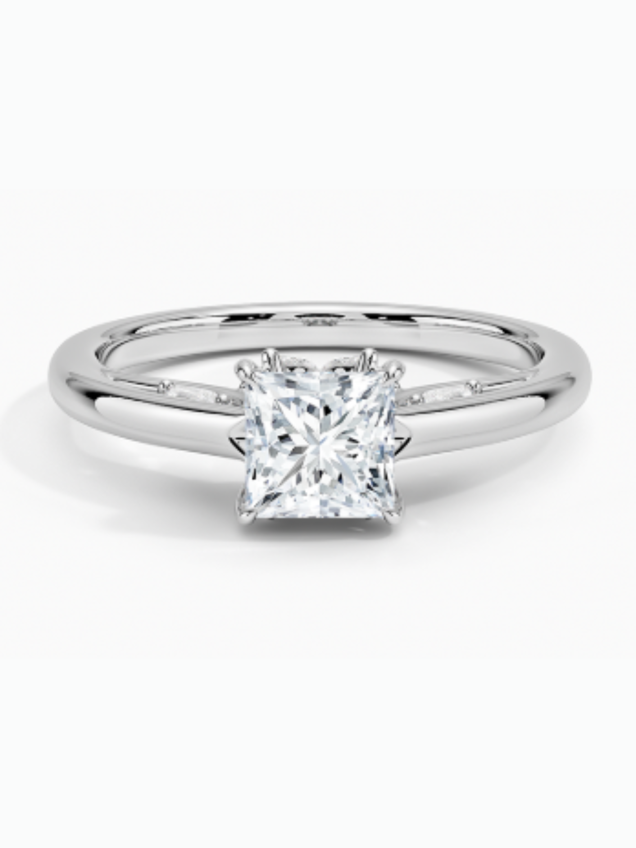 10K Lab Grown Princess Diamond Solitaire Ring (Fancy Shapes)  - DEF Color, VVS-VS Clarity