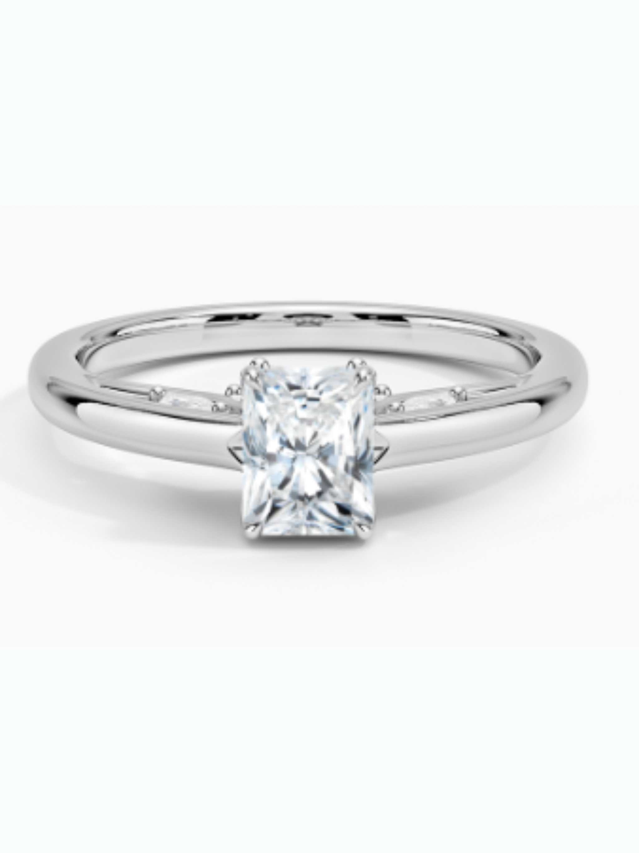 14K Lab Grown Radiant Diamond Solitaire Ring (Fancy Shapes)  - DEF Color, VVS-VS Clarity