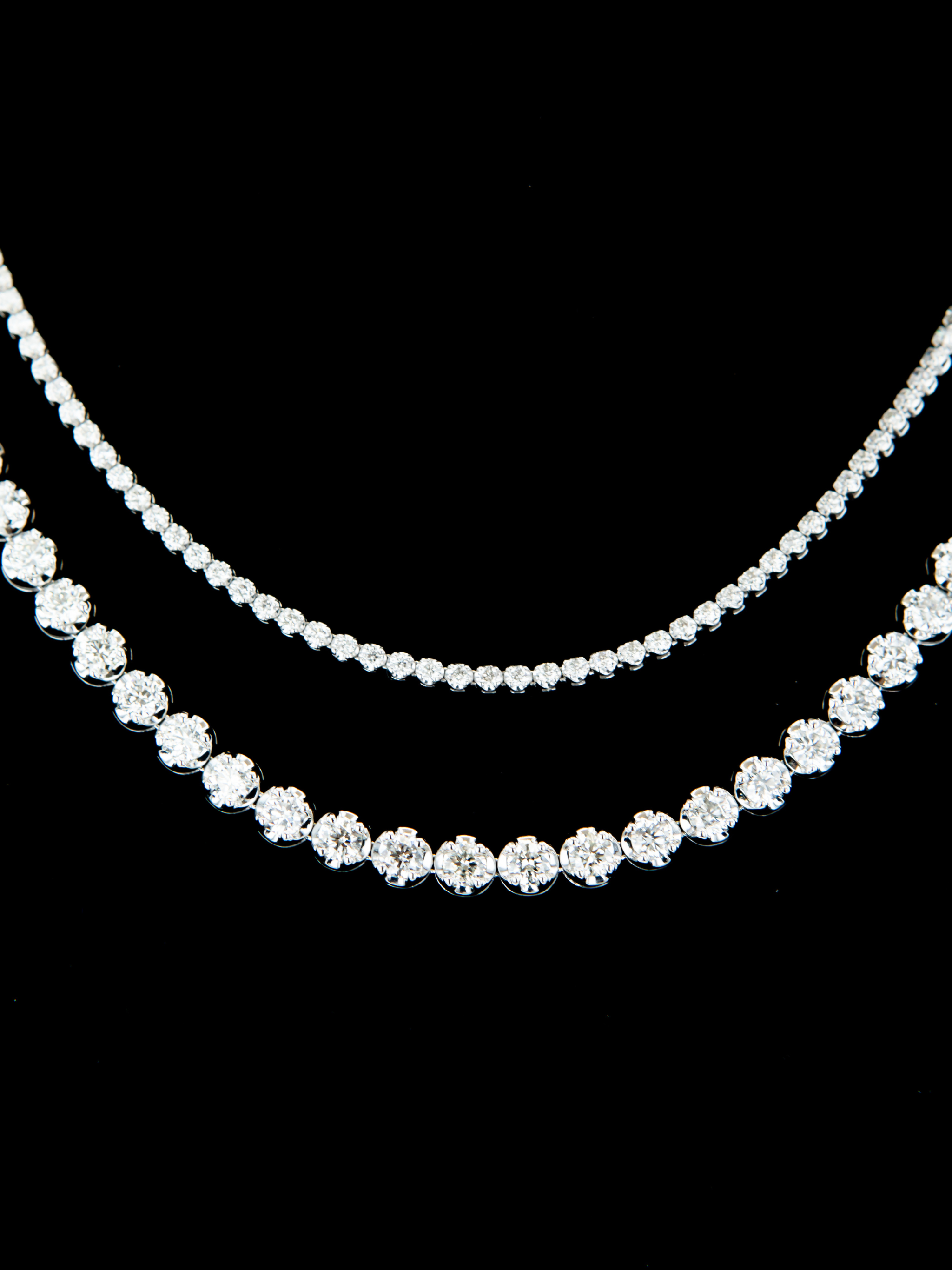 14K (W/Y) Lab Grown Straightline Necklace (20inches)  - DEF Color, VVS-VS Clarity