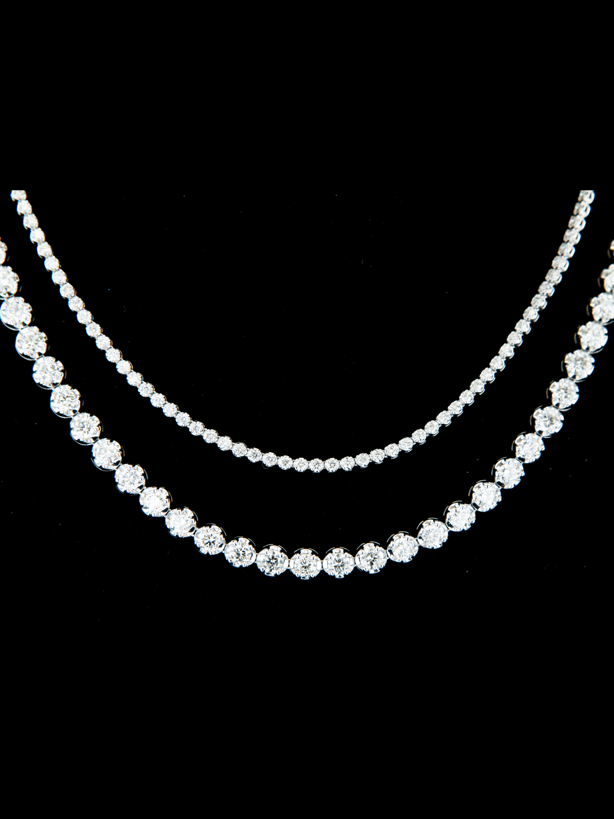 14K (W/Y) Lab Grown Straightline Necklace (20inches)  - DEF Color, VVS-VS Clarity