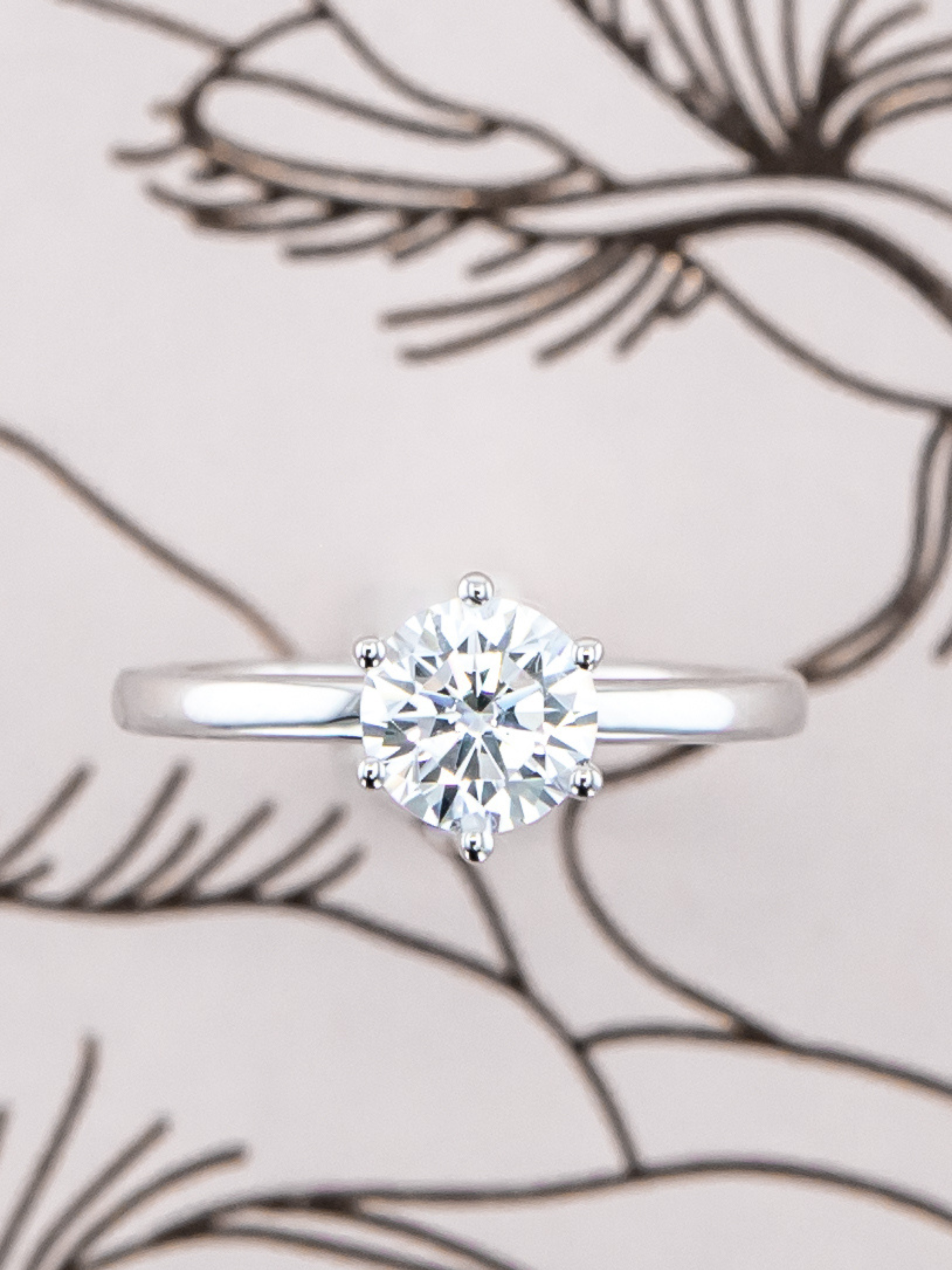 10k Lab Grown Round Diamond Solitaire Ring  - DEF Color, VVS-VS Clarity