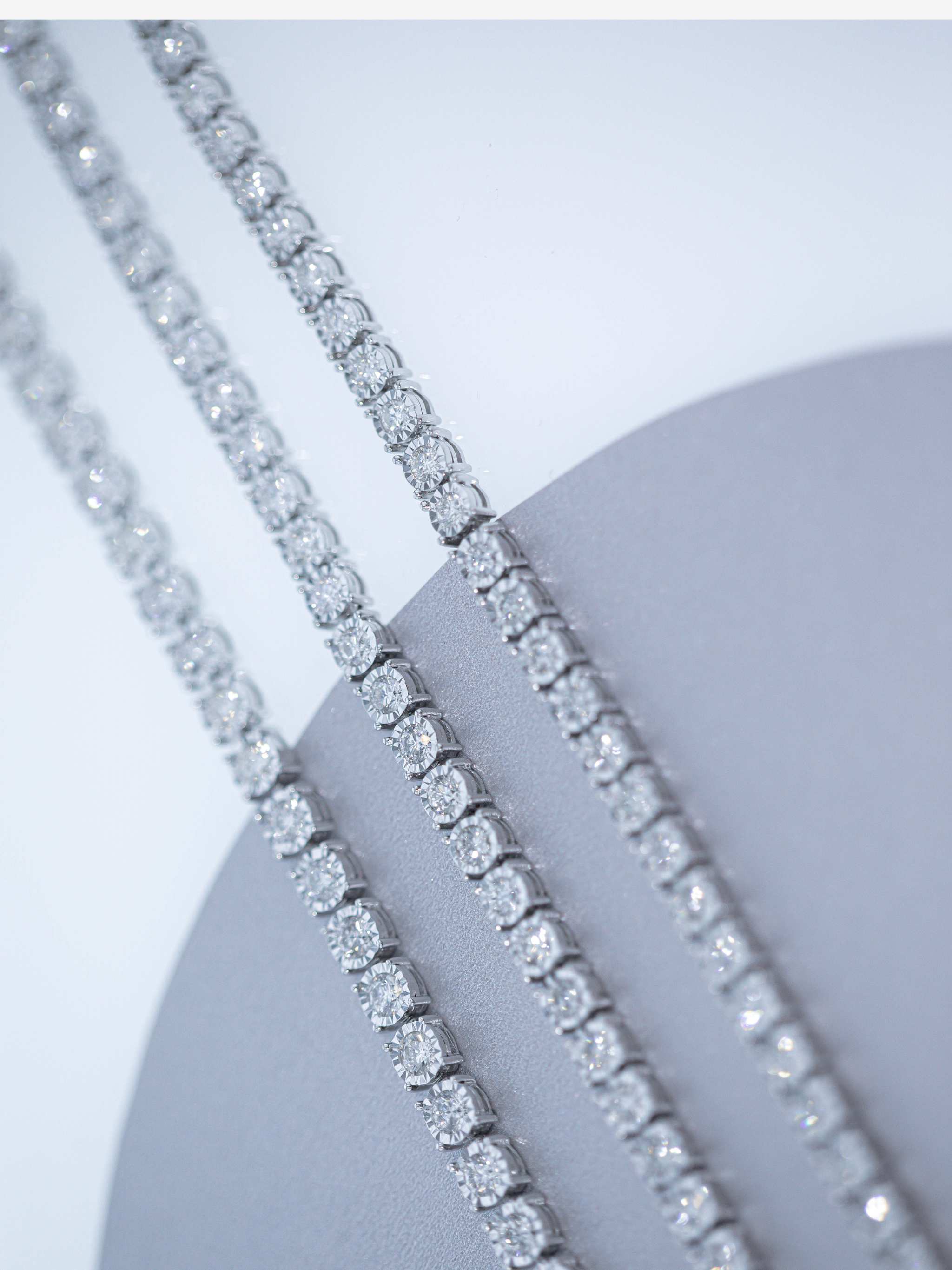 14K (WG/YG) Lab Grown Diamond Bracelet (7 inch)  - DEF Color, VVS-VS Clarity