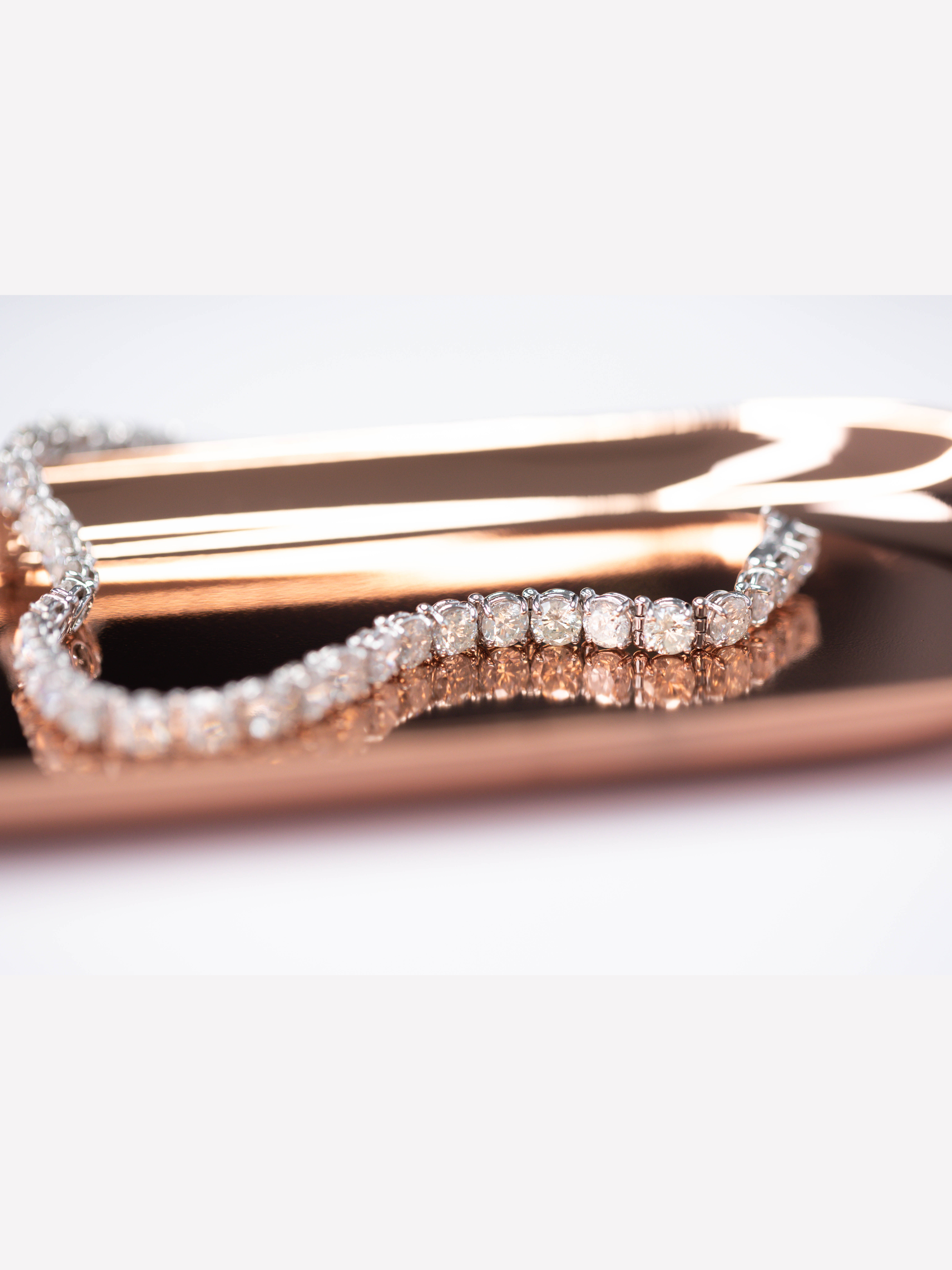 14K (WG/YG) Lab Grown Diamond Bracelet (7 inch)  - DEF Color, VVS-VS Clarity